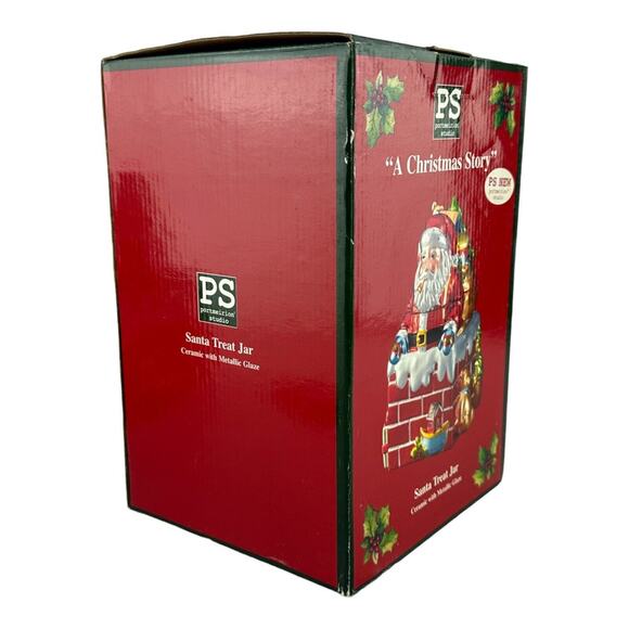 Portmeirion Studio A Christmas Story Santa Treat Jar Ceramic Metallic Glaze - Picture 15 of 16